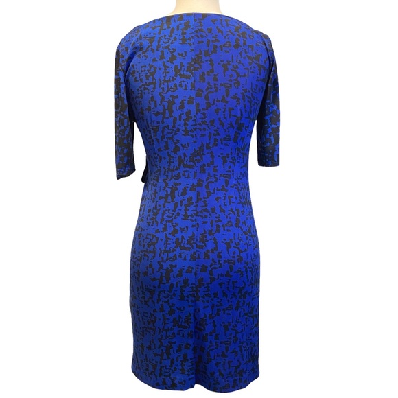 Taylor Blue Black Abstract Sheath Dress Size 2 - Picture 7 of 16